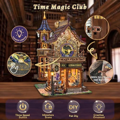 SUNNINO Miniature Dollhouse Kit, Time Magic Club Book Nook Craft for Adults - Image 2