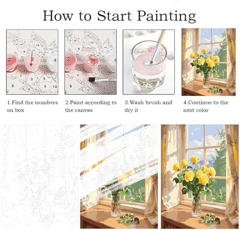 ZRIZQ Paint by Numbers Kit for Adults Beginner,Flower Landscape,16x20 - Image 5