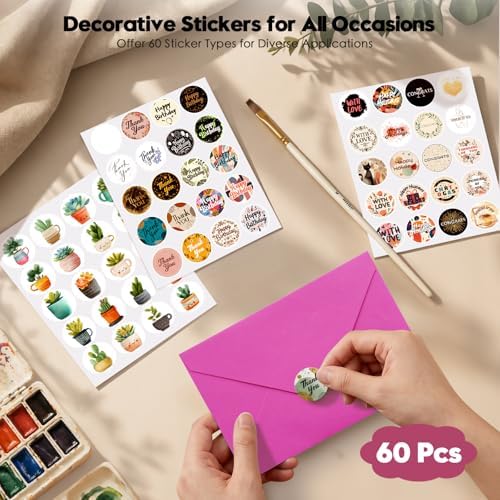 KOVIEDE 60 Pack Foldable Blank Watercolor Cards with Envelopes 4" x 6" - Image 6