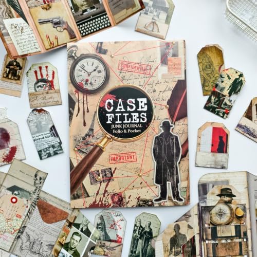 Junk Journal Kit Mystery Detective Ephemera Set for Crafts by EverydayMomentsIntoCreative