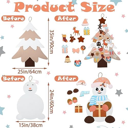 Liliful Christmas DIY Felt Christmas Tree and Snowman Set - Image 2