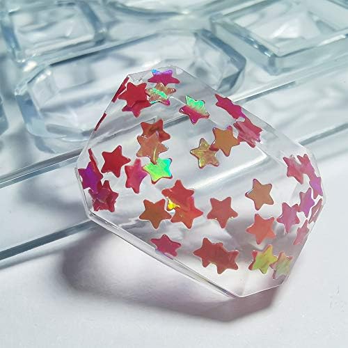 10x30ml Crystal Clear UV Epoxy Resin with Holographic Glitter Dried Flowers 2 Pendant Molds 17 Bezels & Tapes, Resin Kit with Portable UV Lamp & Tweezers for Jewelry Making Resin Crafts DIY - Image 7