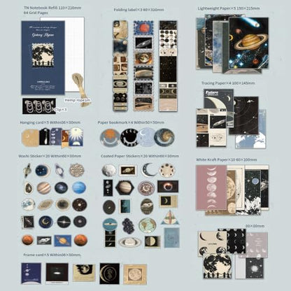 Diuhofart Galaxy Moon Scrapbook Kit, Vintage Collage Junk Journal Supplies - Image 2