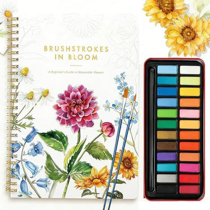 Watercolor Workbook for Beginners, 24 Colors Paint Kit with Floral Designs on Premium Paper, Watercolor Coloring Book for Adults Teens, Perfect Creativity Exploration Gift to Spark by Unknown