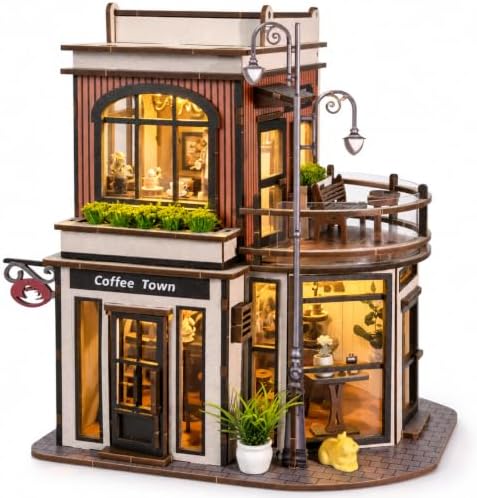 DIY Coffee Shop Book Nook Kit for Adults with LED Lights by Gosikee