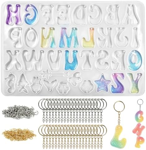 Letter Molds with Hole, 26 Letters + 9 Decor Patterns, Accessories Included by Unknown