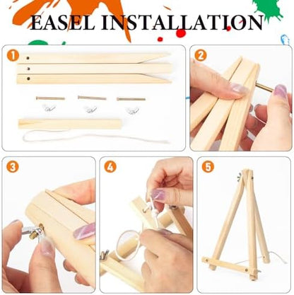 4 Pack Framed Paint by Numbers Kit for Adults Cocktail with Wooden Easel - Image 5