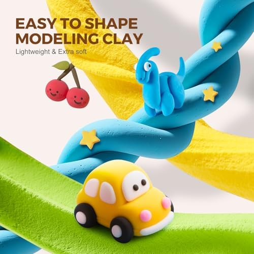 Jar Melo Air Dry Clay, Magic Modeling Clay Kit, 24 Colors with Storage Box - Image 5