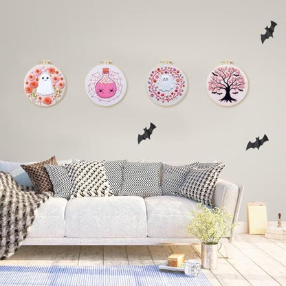 SCECALA 4 Pack Pink Halloween Embroidery Kit for Beginners - Image 5