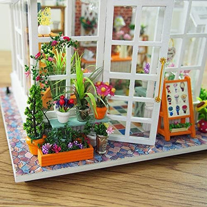 GuDoQi DIY Miniature Dollhouse Kit, Tiny House kit with Music, Miniature House Kit 1:24 Scale, Great Handmade Crafts Gift for Birthday Christmas, Beautiful Flower Shop - Image 4