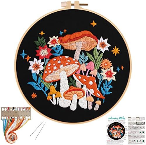 Louise Maelys Mushroom Embroidery Kit for Beginners, DIY Adults Needlepoint by LouiseMaelys