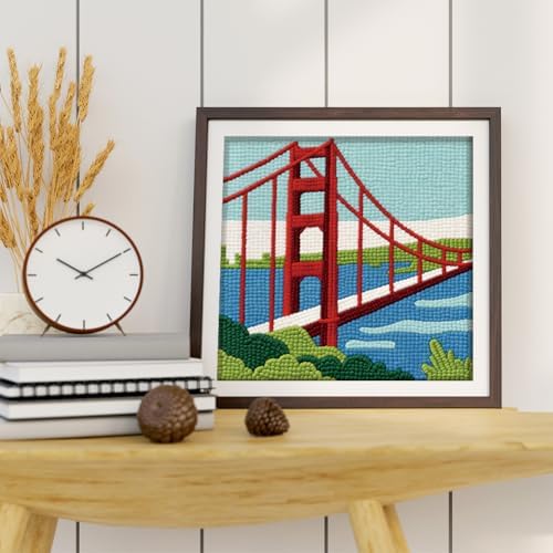 DOODLREAM San Francisco Bridge Punch Needle Kit for Beginner 9.4" x 9.4" - Image 6