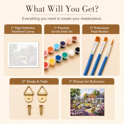 TELMOXA Garden Paint by Numbers Kit for Adults, 16x20 in - Image 5