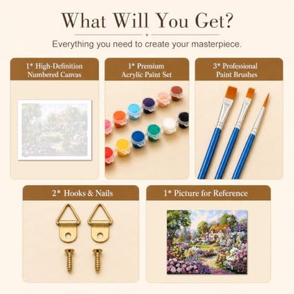 TELMOXA Garden Paint by Numbers Kit for Adults, 16x20 in - Image 5