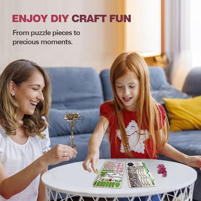 3D Wooden Flower Puzzles, DIY Kits Carnation Wooden Flower Crafts Set, Artificial Flower Model Kit to Assemble, Vase Puzzles for Adults - Image 5