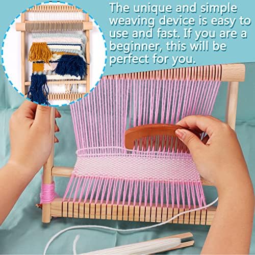 Wooden Weaving Loom Kit for Kids and Adults, Tapestry Loom 15.2x9.85 in - Image 4