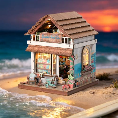 Mini House Miniature Dollhouse Kit, 3D Wooden Puzzle Book Nook Kit - Image 2