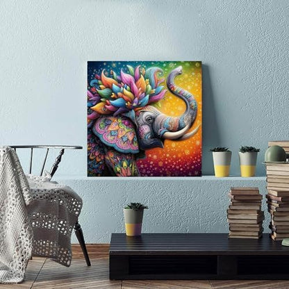 NZNANCHU Paint by Number for Adult,DIY Animal Painting Kits for Adults,Color by Numbers,Elephant Paint by Number Canvas Crafts Watercolor for Beginners Hoom Decor (Elephant) - Image 2