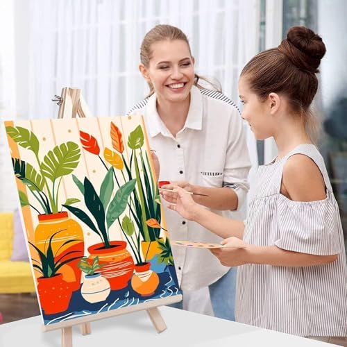ICYANART 4 Pack Plant Paint by Numbers kit for Adults with Frame and Wooden - Image 7