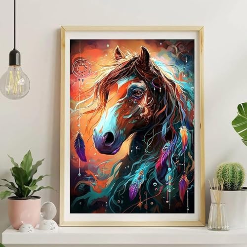NDNXYXGS Paint by Numbers Kits for Adults,Animals DIY Painting Kit on Canvas,Horse Color by Numbers,Large Adult Paint by Number for Wall Decor and Gifts (Horse) - Image 2