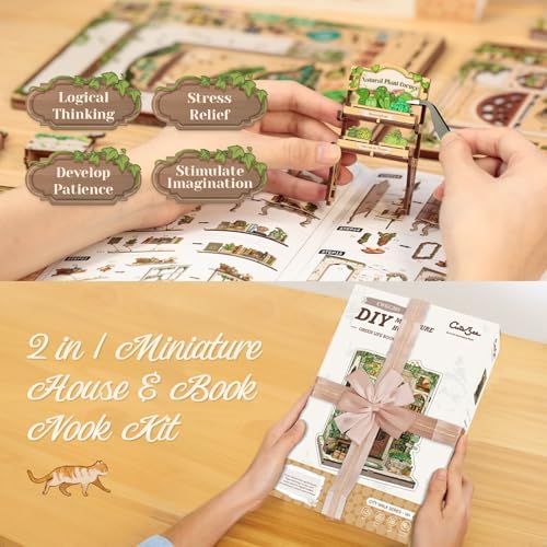 CUTEBEE Book Nook Kit - DIY Miniature House Dollhouse Kit for Adults - Image 5
