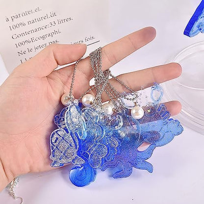 Attuslla 2 PCS Resin Earring Molds Ocean Series Pendant Resin Molds Silicone Jewelry Silicone Resin Molds Making Kits with Ear Hooks, Jump Rings for DIY Earrings, Necklace, Pendant Supplies - Image 6
