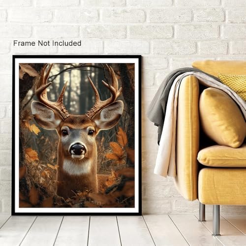 Natuyalo Paint by Numbers Kits for Adults Animals, Forest Elk Easy Adult Painting by Number on Canvas for Beginner Frameless, Male Deer DIY Acrylic Painting for Home Wall Decor Gift 16x20 inch - Image 3