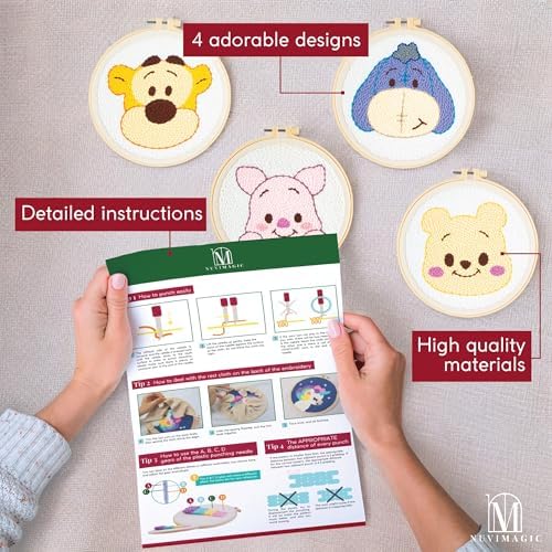 Nuvimagic - Punch Needle Kit for Beginners & Adults - Complete DIY Punch Embroidery Kit with 4 Unique Patterns - Perfect Needle Punch Kits for Creative Art - Image 3