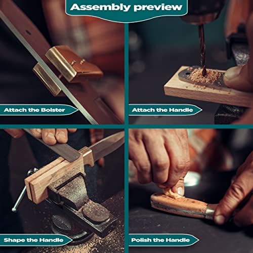 Knife Making Kit DIY Gift for Men - Gift Set, Complete Tools, & Accessories to Make Knife, Stainless Steel Bushcraft Blade, Beginners Guide, Husband Boyfriend Dad Handwork Hobbies, Gift for Him - Image 4