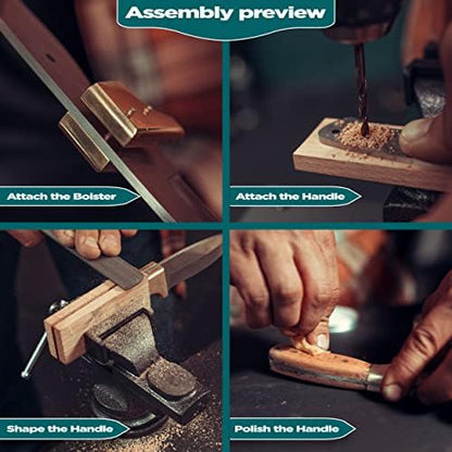 Knife Making Kit DIY Gift for Men - Gift Set, Complete Tools, & Accessories to Make Knife, Stainless Steel Bushcraft Blade, Beginners Guide, Husband Boyfriend Dad Handwork Hobbies, Gift for Him - Image 4