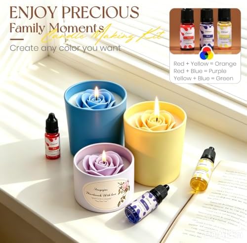 Fanyajoo Candle Making Kit,Candle Making Kit for Adults & Beginners–1200g Soy Wax，Digital Wax Melting Pot, Floral Candle Molds, Gift Boxes,Complete DIY Set，Perfect for Home Crafts & Giftin - Image 5