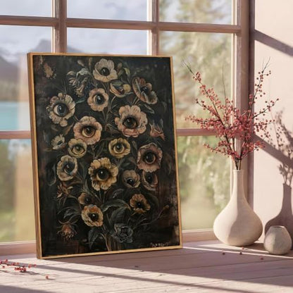 Eyes Flowers Paint by Numbers Kit for Adults Framed Canvas, Frameworkless - Image 2