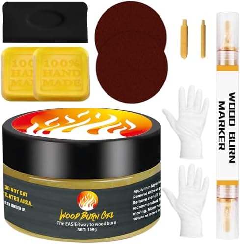 EIGTWEN 11pcs Wooden Burning Paste Kit, 4oz Heat-Activated Burn Gel by EIGTWEN