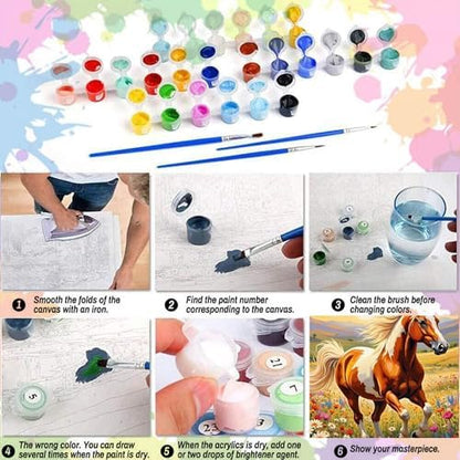 Arttoplus Horse Paint by Numbers Kit for Adults Beginner 16x20 inch - Image 6
