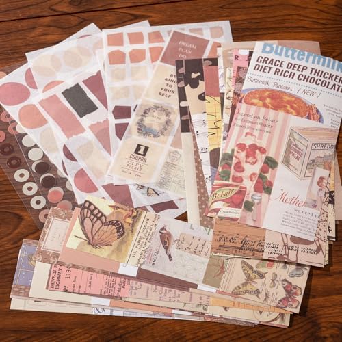 YagCu 348 Pcs Scrapbooking Kit, Vintage Junk Journal Supplies for Adult, Large Collection Journal and Scrapbook Set, Bullet Journals Materials, Journaling Arts Craft Beginner - Image 7