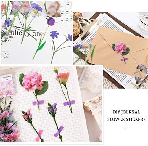 80 Pieces Natural Flower Stickers for Scrapbooking, Self-Adhesive - Image 4