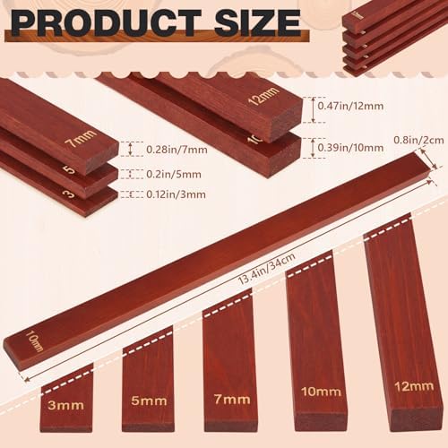 Sasylvia 10 Pcs Clay Pottery Rolling Pin Guides,5 Size,Reddish Brown - Image 2