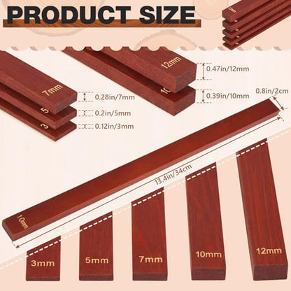Sasylvia 10 Pcs Clay Pottery Rolling Pin Guides,5 Size,Reddish Brown - Image 2