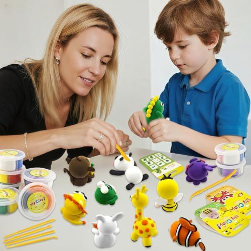 Air Dry Clay for Kids – 12 Animal Modeling Clay Craft Kit with Sculpting Tools and Step-by-Step Tutorials, Non-Toxic Modeling Clay for Ages 6-12, Art Activity Set for Boys Girls - Image 4
