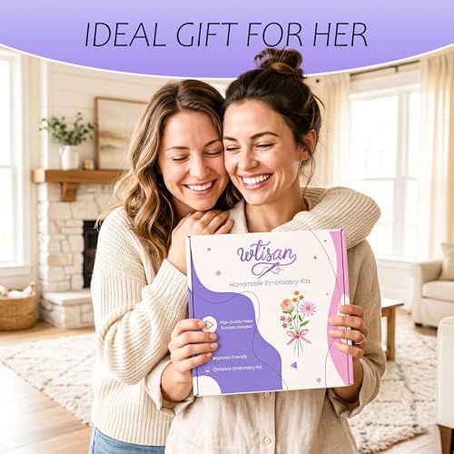 wtisan Embroidery Kit for Beginners, 4 Floral Patterns Cross Stitch Kits - Image 5