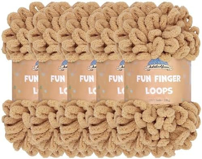 JubileeYarn Fun Finger Loops Yarn - Sand - 5 Skeins by BambooMN