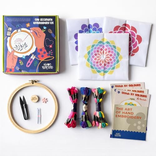 KNOT YOUR TYPE Stitch by Multicolours DIY Embroidery Kit - Bundle of 3 | Hand Embroidery Kit with All Stitching Materials | Perfect Art & Craft Gift Set, Stitching Kit for Adults - Image 3