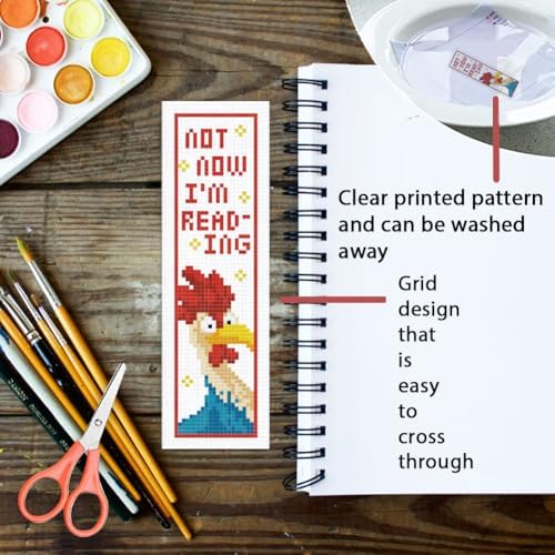 ORIGACH 6 Set Chicks & Words Cross Stitch Bookmark Kit for Beginner - Image 3