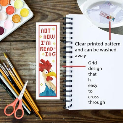 ORIGACH 6 Set Chicks & Words Cross Stitch Bookmark Kit for Beginner - Image 3