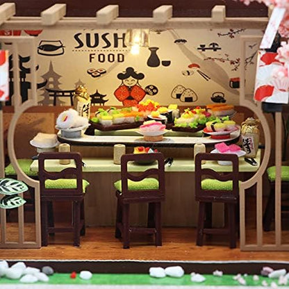 GuDoQi DIY Miniature Dollhouse Kit, Tiny House kit with Furniture, Miniature House Kit 1:24 Scale Japanese Style Shop, Great Handmade Crafts Gift for Birthday Christmas Day - Image 5