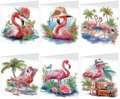 JISHSHAY 6 PCS Flamingo Diamond Painting Greeting Cards Flamingo Diamond Art Birthday Cards with Envelopes Gem Art Mosaic Kits for Adults, for Anniversary Valentine Thank You Graduation All-Occasion by Unknown