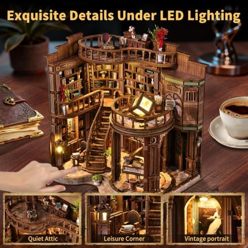 CLICLIET Book Nook Kit, Tiny Dollhouse 3D Wooden DIY Miniature House Kit - Image 3
