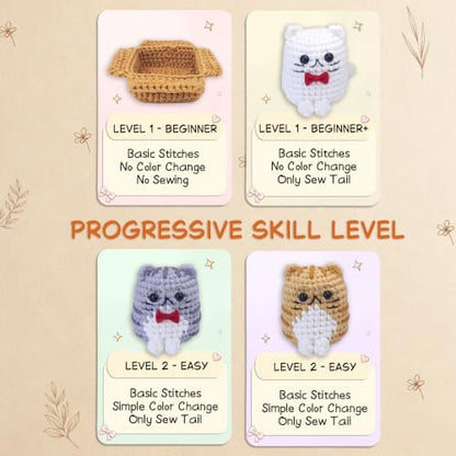 MASPODER Crochet Kit for Beginners Adults Complete Starter Cats Pattern - Image 6