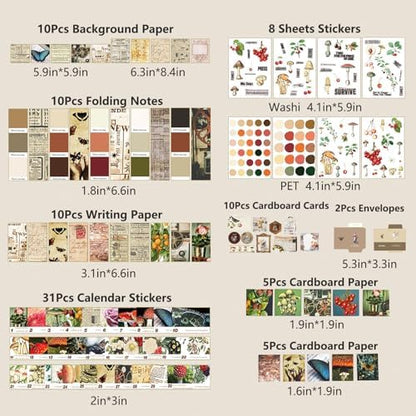 YagCu Scrapbook Kit for Beginners, Aesthetic Junk Journal Supplies, Scrapbooking and Journaling Materials, Bullet Journals Stationery, Planner DIY Arts Craft Paper, Women Adults - Image 3
