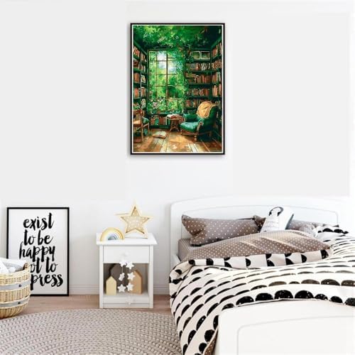 Clendo Paint by Number for Adults Beginners, Study Room Adults Paint by Numbers Kits on Canvas, DIY Oil Painting Acrylic Paints for Home Wall Art Decor(16x20inch) - Image 5